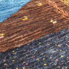 カシュクリ・145×52・水色・紺色・茶色・原毛・ラクダ・羊・木・廊下敷き・かまちサイズ・アップ画