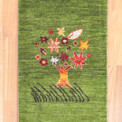 アマレ・154×53・緑色・花・生命の樹・ラクダ・廊下敷き・かまちサイズ・真上画