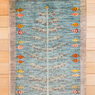 カシュクリ・102×60・水色・糸杉・生命の樹・玄関サイズ・真上画