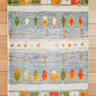 アマレ・89×61・水色・鹿・生命の樹・玄関サイズ・真上画