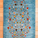 カシュクリ・101×64・青色・ザクロ・玄関サイズ・真上画