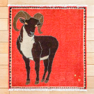 オールドライオン・64×59・赤・山羊・玄関サイズ・真上画