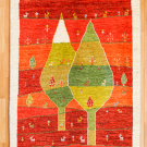 アマレ・155×101・赤色・糸杉・羊・センターラグサイズ・真上画