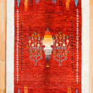 アマレ・152×102・赤色・糸杉・生命の樹・センターラグサイズ・真上画
