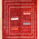 アマレ・157×103・赤色・ヤギ・生命の樹・センターラグサイズ・真上画