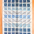 アマレ・144×101・水色・青・生命の樹・白原毛・センターラグサイズ・真上画