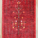 アマレ・140×104・赤色・ザクロの木・生命の樹・センターラグサイズ・真上画