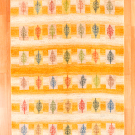 カシュクリ・175×122・黄色・白原毛・グラデーション・生命の樹・センターラグサイズ・真上画