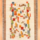 アマレ・185×122・白原毛・鹿・木・カラフル・センターラグサイズ・真上画