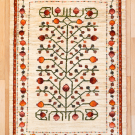 ルリバフ・122×84・ザクロの木・白原毛・玄関マット・真上画