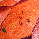 カシュクリランドスケープ・129×85・赤色・遊牧風景・糸杉・夕日・羊・人・玄関マット・アップ画