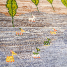 アマレランドスケープ・127×80・黄色・夕日・羊・ヤギ・糸杉・玄関マット・アップ画