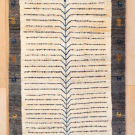 アマレランドスケープ・117×80・グレー・白原毛・生命の樹・鹿・玄関マット・真上画