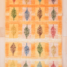 カシュクリ・133×81・黄色・生命の樹・グラデーション・玄関マット・真上画