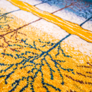 アマレランドスケープ・135×79・青色・黄色・生命の樹・グラデーション・玄関マット・アップ画