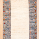 アマレ・129×77・グレー原毛・白・花・シンプル・玄関マット・真上画