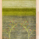 カシュクリ・124×78・緑色・生命の樹・グラデーション・玄関マット・真上画