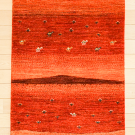 カシュクリ・92×63・赤色・グラデーション・ラクダ・木・玄関マットサイズ・真上画