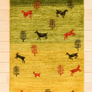 カシュクリ・98×59・緑色・グラデーション・鹿・木・玄関マットサイズ・真上画