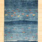 カシュクリ・86×62・青色・ラクダ・木・グラデーション・玄関マットサイズ・真上画