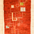 アマレ・96×65・赤色・窓・ヤギ・生命の樹・玄関マットサイズ・真上画