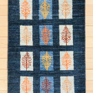 カシュクリ・92×61・紺色・生命の樹・シンプル・玄関マットサイズ・真上画
