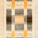 カシュクリ・113×64・白原毛・黄色・茶色・玄関マットサイズ・真上画