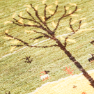 カシュクリランドスケープ・98×66・緑色・羊・生命の樹・遊牧生活・風景・月・太陽・玄関マットサイズ・アップ画