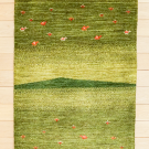 カシュクリ・95×62・緑色・山・ラクダ・木・グラデーション・シンプル・玄関マットサイズ・真上画
