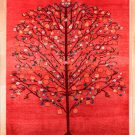 カシュクリランドスケープ・199×160・赤色・ザクロの木・リビングサイズ・真上画