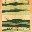 カシュクリ・196×145・風景・生命の樹・緑色・リビングサイズ・真上画