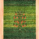 カシュクリ・148×96・緑色・グラデーション・ザクロの木・センターラグサイズ・真上画
