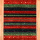 カシュクリ・149×99・赤色・緑色・紺色・羊・窓・グラデーション・センターラグサイズ・真上画