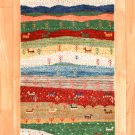 アマレランドスケープ・102×59・カラフル・ボーダー・鹿・山羊・真上画