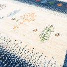 カシュクリ・201×155・青色・白原毛・生命の樹・鹿・リビングサイズ・アップ画