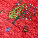 カシュクリ・赤色・生命の樹・糸杉・鹿・玄関サイズ・アップ画
