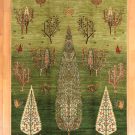 ルリバフ・緑色・グラデーション・糸杉・生命の樹・鹿・リビングサイズ・真上画