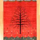 アマレ・生命の樹・赤色・羊・雲・センターラグサイズ・真上画