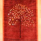 アマレ・赤色・生命の樹・花・センターラグサイズ・真上画