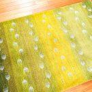カシュクリ・黄緑色・グラデーション・糸杉・センターラグサイズ・使用イメージ画