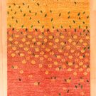 アマレ・オレンジ色・黄色・薔薇・センターラグサイズ・真上画