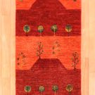 アマレ・赤色・生命の樹・キッチンマットサイズ・真上画