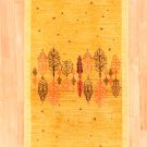 アマレ・黄色・生命の樹・キッチンマットサイズ・真上画