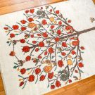 アマレランドスケープ・原毛・生命の樹・ザクロ・鳥・玄関マットサイズ・使用イメージ画