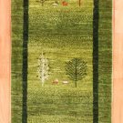 アマレ・緑色・生命の樹・鹿・キッチンマットサイズ・真上画