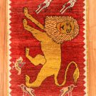 オールドライオン・赤色・ライオン・鳥・玄関マットサイズ・真上画
