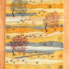 カシュクリランドスケープ・黄色・生命の樹・ラクダ・玄関マットサイズ・真上画