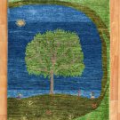 カシュクリ・青色・生命の樹・鹿・玄関マットサイズ・真上画
