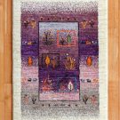 アマレ・紫色・生命の樹・鹿・玄関マットサイズ・真上画