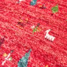 アマレ・赤色・生命の樹・鹿・玄関マットサイズ・アップ画